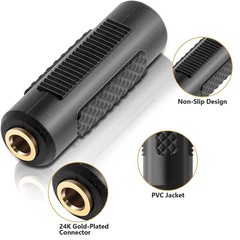 PASOW 3.5mm to Stereo Jack Audio Adapter Female/Female 5 Pack