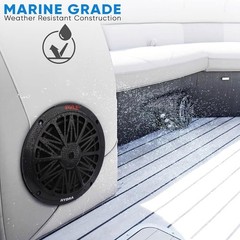 Pyle 6.5″ 200 W Marine Boat Speaker System Weather Proof Dual 2 Way