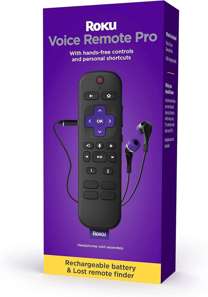 Roku Voice Remote Pro – Rechargeable voice remote with TV controls, lost remote