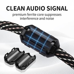 1/4 to RCA Y Splitter Cable, 6.35mm TRS to Dual RCA Audio Cord with 6N OFC & …
