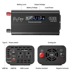 Pure Sine Wave 4000 Watt Power Inverter DC 12v to AC 110V-120V 4000W Inverter