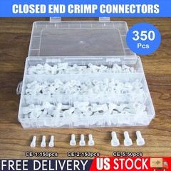 350PCS Closed End Crimp Cap12-10 16-14 22-18 AWG Gauge Wire Connector Terminal