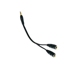 3.5mm AUX Audio Mic Splitter 1 Male to 2 Female Gold Plated Headphone Cable