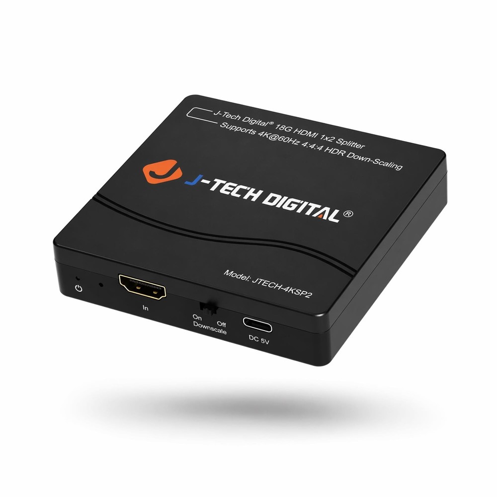 HDMI Splitter 1 in 2 Out 4K 60Hz HDR10 Dolby Vision HDCP2.3 2.2 JTECH-4KSP2
