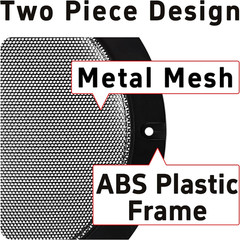 2PCS 6.5” Black Speaker Grill Covers, round Metal Mesh Guard Protectors