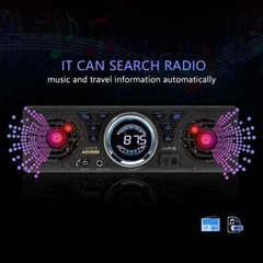 Single 1 Din FM Bluetooth Car Stereo Radio Head Unit Built-in Speakers In-Dash