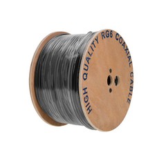 RG6 Coaxial Cable 500ft 18AWG Dual Shield Outdoor Black Coax 3GHz Satellite TV