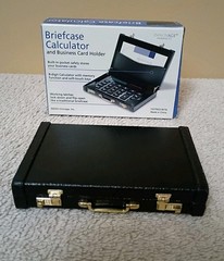 Vintage 2000s Briefcase Calculator And Card Holder w/ Original Box