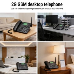 Cordless Landline Phone Dual SIM Multifunction For Home Black Easy To Use