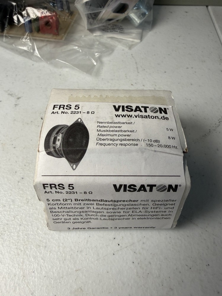 Visaton 2231 FRS 5 – 8 Ohm 2 Inch 5cm Broadband 20Hz-20kHz 5W 8Ω Black