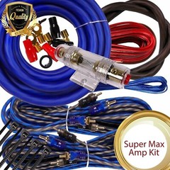 Complete 4 Channels 2500W 4 Gauge Amplifier Installation Wiring Kit Amp PK3 Blue