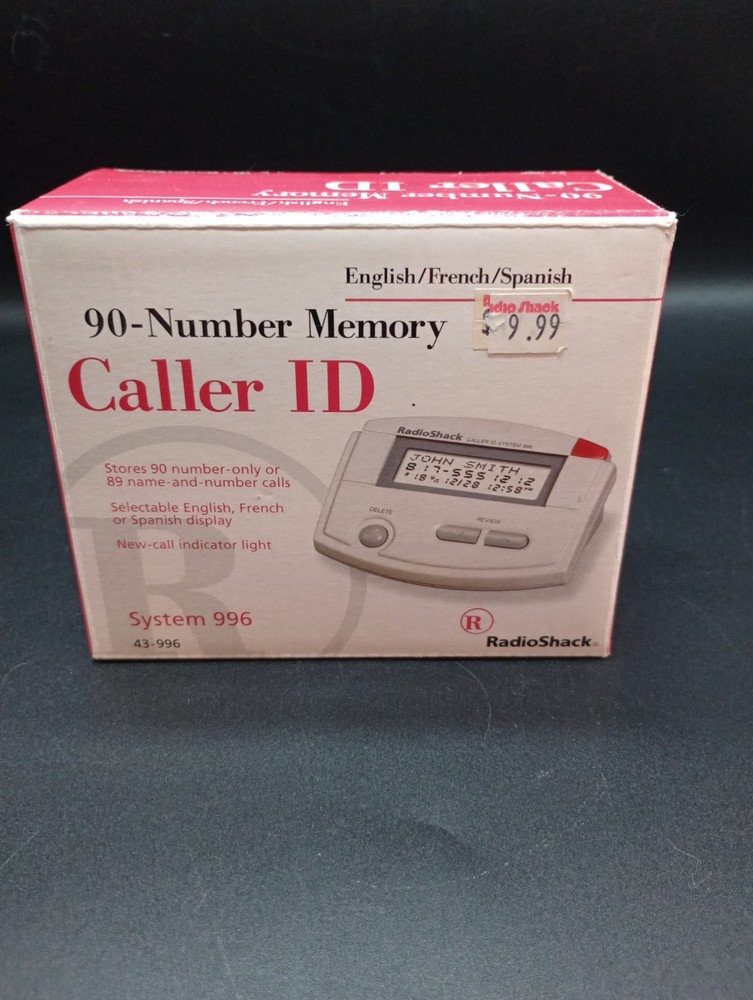 New In Box Radio Shack 1-line Caller ID 90 Number Memory System 996