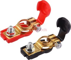 2 Car Battery Terminal Connector Post Positive Negative Heavy Duty Universal