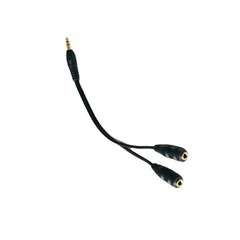 3.5mm AUX Audio Mic Splitter 1 Male to 2 Female Gold Plated Headphone Cable