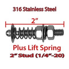 Black 1.5″ & Quick Release Latch Hood Pin Made in USA 2″ Stud Black-1.5″