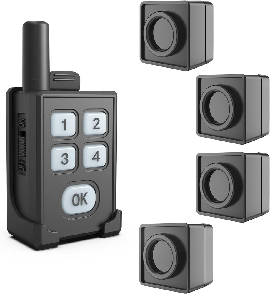 Portable Outdoor Perimeter Alarm System- 1/4 Mile Waterproof Wireless Motion Sen