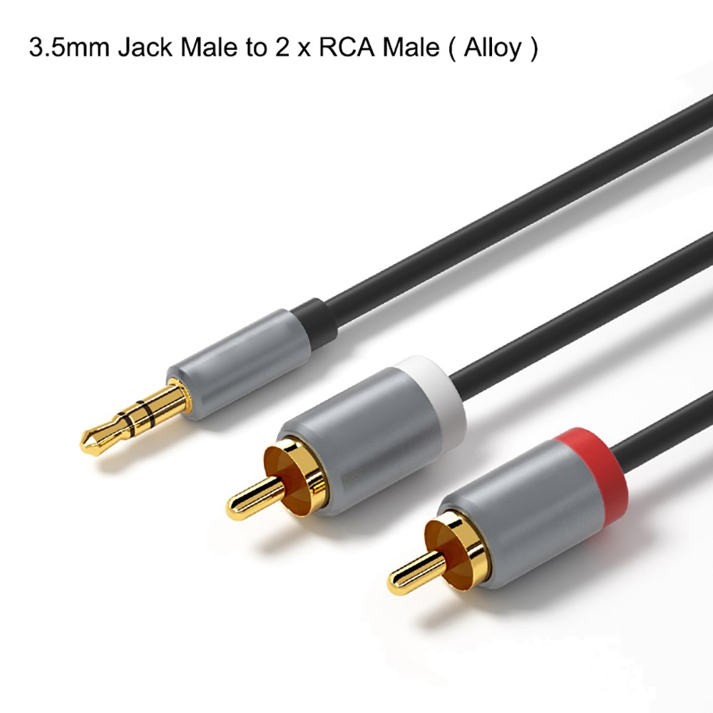 3.5mm Stereo Jack to 2 RCA Phono Cable TV Aux Audio Music Lead 1m 1.5m 2m 3m 5m