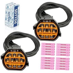GL221-10021 2Pcs 10-Pin Headlight Connector Wiring Harness Compatible with