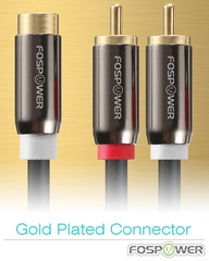 Fospower Y Adapter (8 Inch) 2 RCA (Male) to 1 RCA (Female) Stereo Audio Y Adapte
