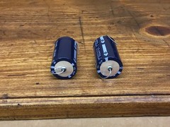 (2) Two 2200uF 35V ELNA Capacitors Made In Japan ELKO Axial Capacitors.