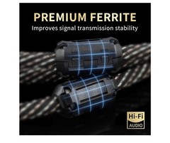 YYTCG Hi-Fi Audio RCA Cable Gld Pltd Shielded OFC Copper 7mm Nylon Braided 9.4ft