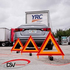 Warning Triangles, Safety Triangles DOT Approved, Plastic, 3 Pack, Reflective