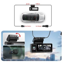 REDTIGER A3 3 Channel Dash Camera 32GB Card With Acc Multi-Size Hardwire Kit