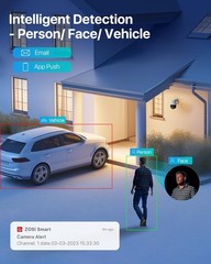 ZOSI 4K 8MP PoE IP Pan/Tilt Add-on Security Camera Outdoor Person Vehicle Detect