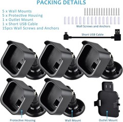 Durable ABS Outdoor Camera Mounts with USB Charger for Blink Cameras – 5-Pack
