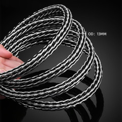 8AWG OCC Silver Hybrid Power Cable EU US HiFi Audio Supply Cord Right Angle Plug