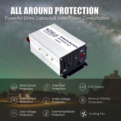 600W Power Inverter 12/24V DC to 110V 120V AC Peak Power 1200W Vehicle Emergency