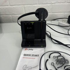 Poly Savi 8240 Office Wireless DECT Headset System w/ Base Tested Working