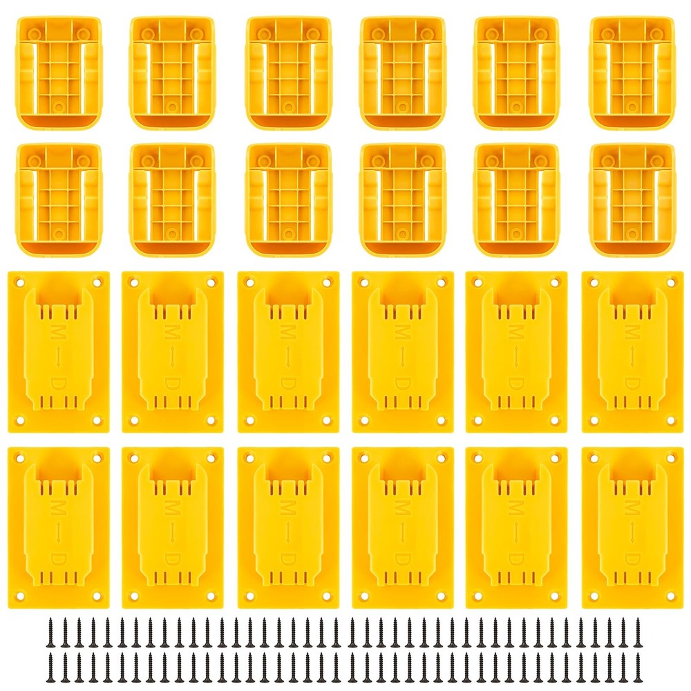 Battery Holder Mount for Dewalt 20V Tool, 12pcs Tool Holders + 12pcs Battery …