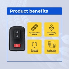 Replacement Smart Key Fob for Toyota Tacoma 2022 FCC HYQ14FBB Part Number