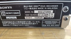 Sony BDZ-ZT2500 2TB Triple Tuner Blu-ray Disc Recorder 4K Upscaling HDD Player