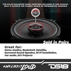 DS18 G5.25Xi 5.25″ Car Speakers 2-Way Coaxial Speakers with Grill 135W – Pair