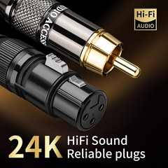 Audiophile 4.92ft Dual RCA Male to Dual XLR Female – HiFi Audio Cable,4N OFC …