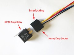5PCS. 12V DC 30/40A WATERPROOF SPDT RELAYS + 5PCS HD INTERLOCKING 5 PIN SOCKETS