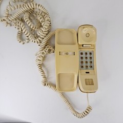 AT&T Corded Trimline Touch Tone Phone Push Button Almond Vintage FOR PARTS