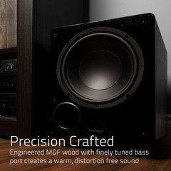 Fluance DB10 10-inch Low Frequency Front Firing Powered Subwoofer Home Theater
