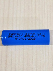 1 pc 14430 3.2v LiFePO4 RECHARGEABLE BATTERY 400mAh solar lights b.top mfg 01/23