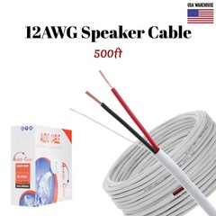 12AWG Speaker Cable 500ft CL2 In Wall 12/2 Gauge 2 Conductor Bulk Audio Wire New