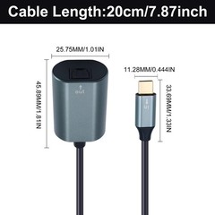 USB C to Toslink Optical Audio Adapter 20cm/7.87inch, USB C Male to Toslink F…