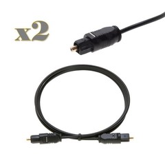 2-Pack – 3FT Toslink Digital Optical Audio Cable SPDIF Fiber Optic Sound Cord