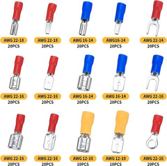 1200Pcs Assortment Insulated Electrical Wire Connectors Crimp Terminals Kit Lot