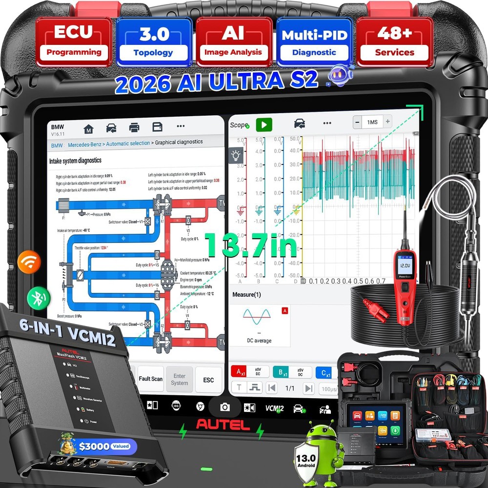 Autel MaxiSYS Ultra S2 Scanner Diagnostic Tool 6in1 VCMI2, Topology 3.0 Up Ultra