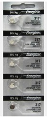 Energizer 317 Button Cell 1.55V Batteries 5 Count Brand New Sealed