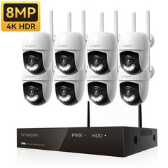 8MP 10CH NVR Outdoor Wireless Security CCTV PTZ Camera System 12” Monitor 2TB