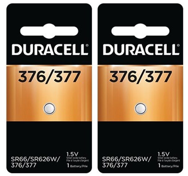 2 x Duracell 377 376 AG4 SR626SW SR626 LR626 LR66 Silver Oxide Watch Battery