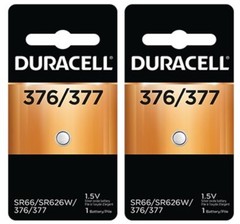 2 x Duracell 377 376 AG4 SR626SW SR626 LR626 LR66 Silver Oxide Watch Battery